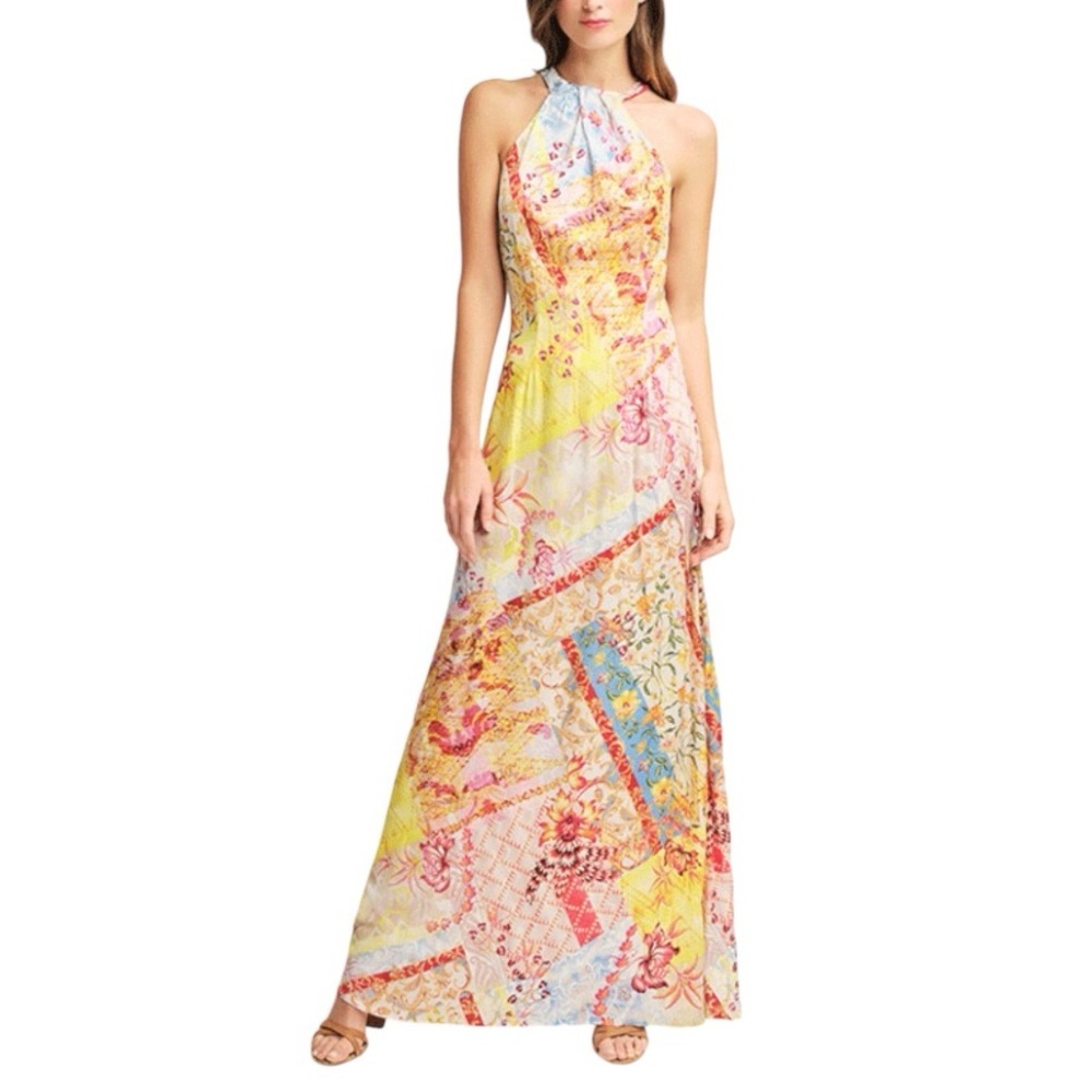 Etcetera Maxi Halter Dress Floral Print Size 0